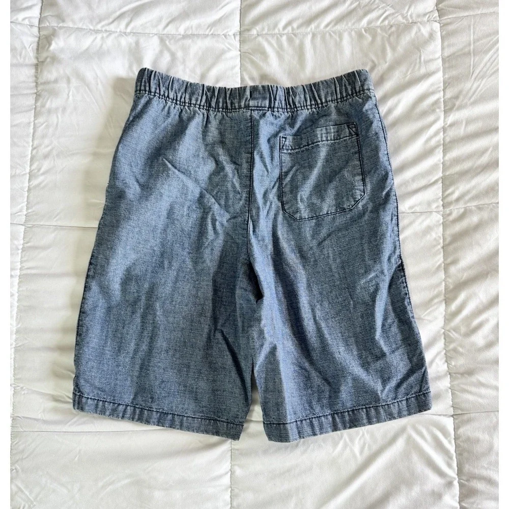 New Carter's Boy Pull-On Shorts Denim 10/12 Drawstring Stretch Blue 9